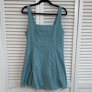 Abercrombie & Fitch Teal Square-Neck Mini Dress